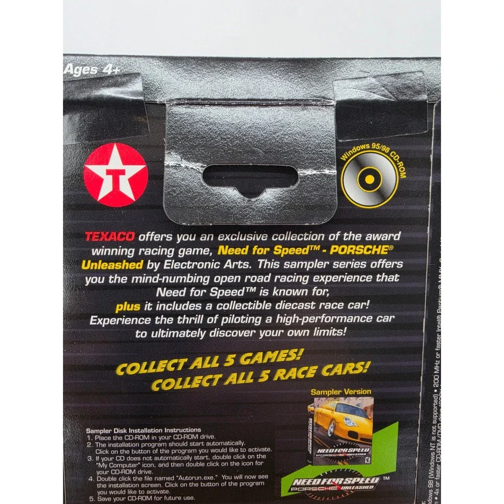 Texaco Need for Speed Porsche Unleashed PC Game & #28 Havoline Diecast 1:64 Car